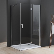 Dusche Duschtür Duschabtrennung Falttür 6mm Glas 180 Grad Komplettset 80x80