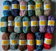 1 bis 7 kg, bunt gemischte Sockenwolle, Strumpfwolle, 100gr Knäule