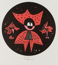 OBERBECKMANN (20.Jhd), Abstrakte Figur aus geomet. Formen, um 1980, Chromolithog