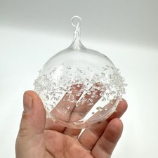 Glas Kugel Fensterkugel Filigran Glaskunst Handgefertigt Struktur Applikation