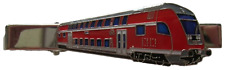 Krawattenklammer Triebwagen Doppelstock rot Eisenbahn Railway Tram Art. 8272
