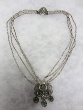 COLLIER - "TRACHTEN-COLLIER" um 1890 - SILBER"800" 4 REIHIGE ERBSENKETTE - TOP