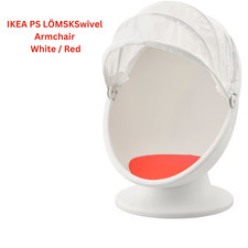 IKEA PS LÖMSK Drehsessel weiß/rot Fun Drehstuhl für Kinder mit Baldachin