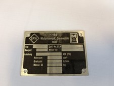 IFA VEB Motorenwerk Cunewalde DDR  Motor Typenschild unbedruckt