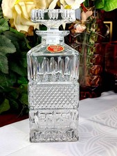 Karaffe Glas Bleikristall "BOHEMIA" Whisky diamantschliff waabenmuster ca.600 ml