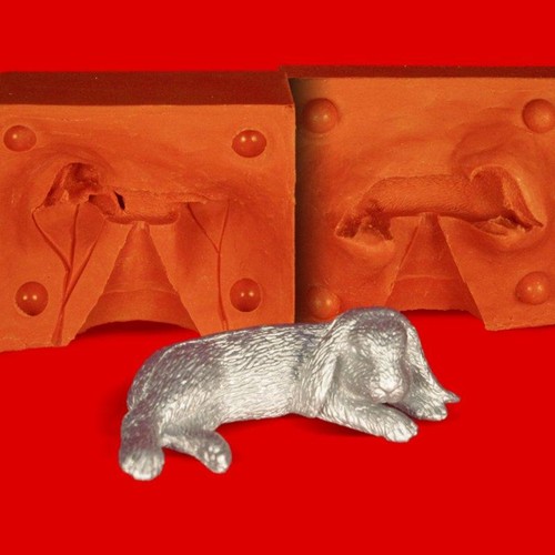 Zinngießform hase liegend - zinngießform,