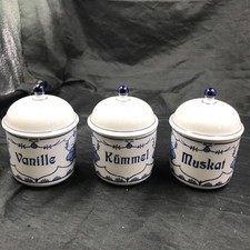 Kahla Indisch Blau 3 Vorratsdose Kümmel Vanille Muskat mit Deckel