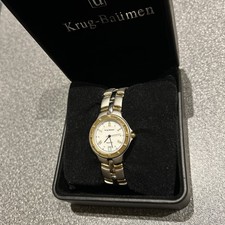 Krug Baumen Regatta Luxus Swiss Made 18K vergoldet Herrenuhr Boxed
