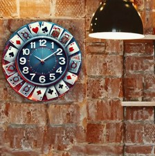 Pokeruhr Wanduhr Blechschild