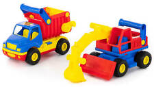 WADER ConsTruck Set 2-tlg. Muldenkipper mit Bagger Baufahrzeuge bunt