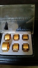 Wilkens 6 Goldene Serviettenringe NEU OVP 1,3cm breit 1,6x2cm innen OVP mit Lag