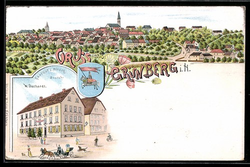 Lithographie grünberg h - grünberg, i.