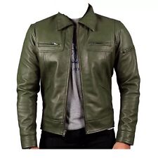 Herren Olivgrün Lederjacke