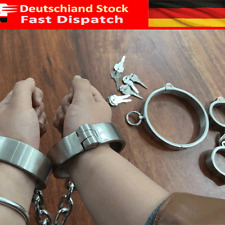 Edelstahl Handfesseln Fußfesseln Halsband Handschellen Manschetten BDSM Bondage