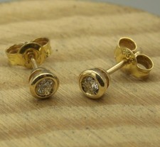 schöne Ohrstecker 333 Gelbgold Diamant Ohrringe