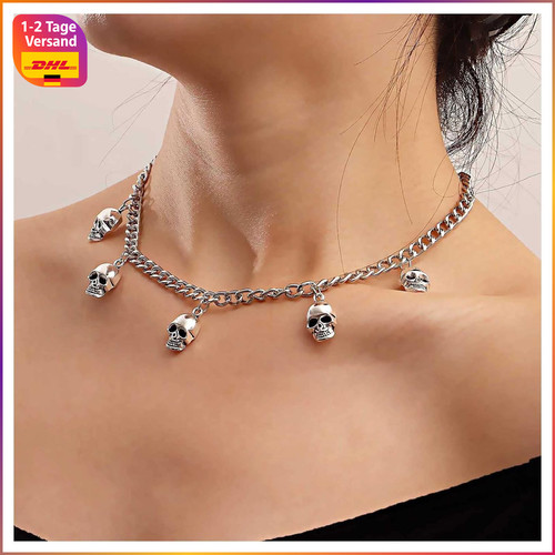 Punk skull choker halskette - punk,