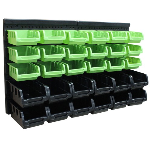 32tlg stapelboxen wandregal - stapelboxen,