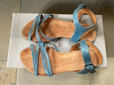 Dico Copenhagen Sandalen Sandaletten Riemchen Schlangenmuster Leder Hellblau 37