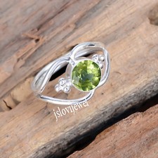 Facettierter Peridot Edelstein 925 Sterling Silber Ring für Tochter Geschenk ...
