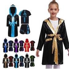 3tlg Kinder Jungen Boxing Shorts Boxmantel Und Kurzarm Shirt Set Kickboxing Set
