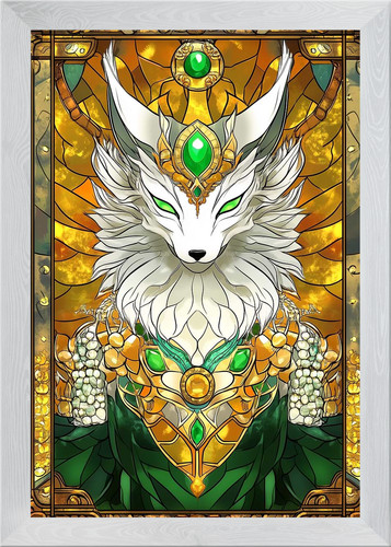 Regal fox crowned stained - fox:,
