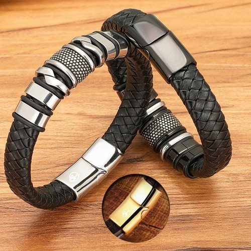 Wsesto herren armband leder - armband,