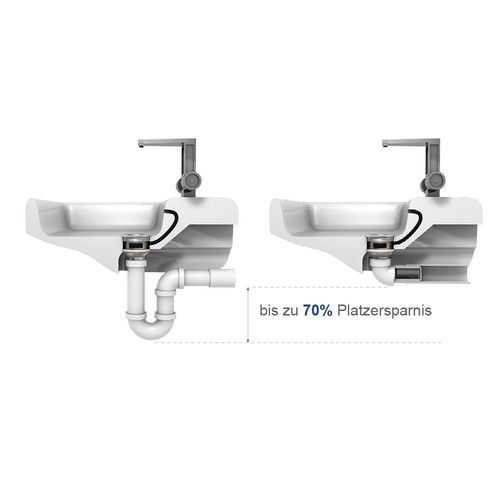 Raumsparsiphon für
