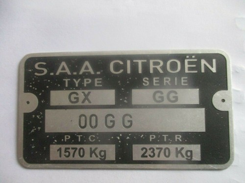 Typenschild citroen schild - typenschild,