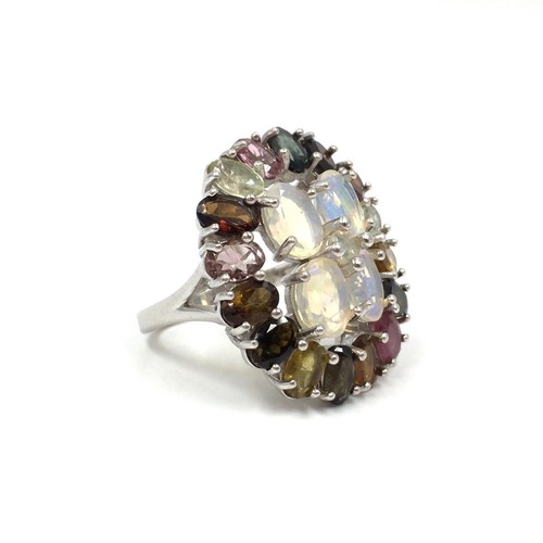 925 silber ring statement opal - 925,
