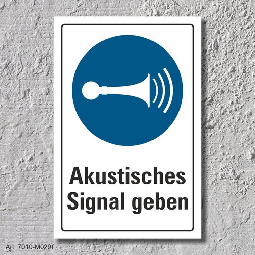 Schild akustisches signal - schild, "akustisches
