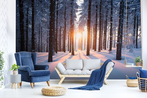 Schnee wald q9608 tapete - schnee,