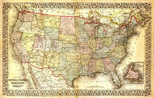 Nordamerika vintage karte - nordamerika,