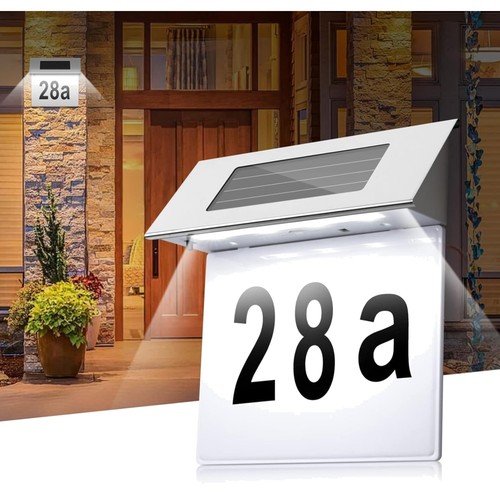 Hausnummer solar edelstahl - hausnummer,