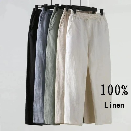 Einfarbige leinenhose für - leinenhose,