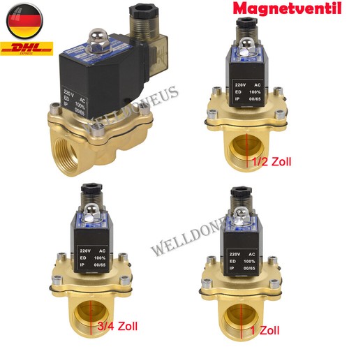 Magnetventil messing 1 - magnetventil, 3/4"