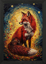 Fuchs sternennacht gemälde - fuchs, in