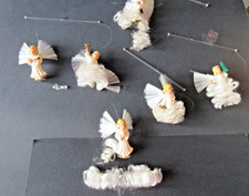 älteres Bakelit-Engel-Mobile mit Glasfaser-Flügel+Engelshaar zum restaurieren