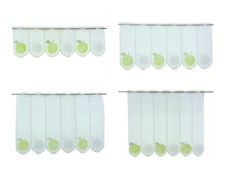 nach Maß Scheibengardine Apfel grün /weiß Höhe 30/45/60/75cm Breite frei wählbar