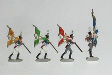Zinnfiguren, Flachfiguren, Preußen 1810/15, Diverse Infanterie-Fahnen ,  SB