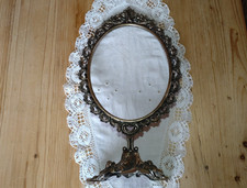  Messing Standrahmen Schwenkbar Ständer Fuß Schminkspiegel Jugendstil