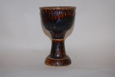 Pokal Kelch Schmelzbrand braun Franz Denk Keramik Coburg NEU 1. Wahl