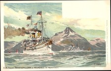 Künstler Ak Deutsches Kriegsschiff, SM Yacht Hohenzollern, SMS... - 10612405