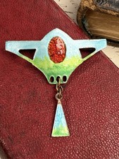 RAR Jugendstil Brosche bunte Emaille Art Nouveau Gegenemail Deutschland