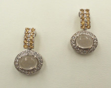 Rosenquarz, Citrin- Ohrringe, Ohrhänger,  Sterlingsilber 925