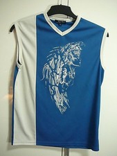 B4 Blue Moon Sport-Shirt Gr 38/40 weiß blau Print Galionsfigur Frau Drache weiß