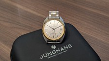 Junghans Astra Quartz Vintage Silber Gold läuft nicht