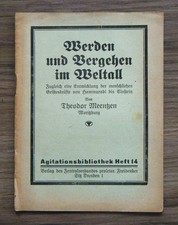 Meentzen - Werden und Vergehen im Weltall - Agitationsbibliothek 14 - um 1920