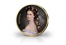 2 Euro Kaiserin Elisabeth Sissi mit Kaltemaille und 24 Karat Gold