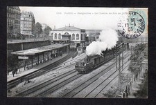 alte AK Paris Batignolles - Eisenbahn des Westens ( gel. 1905 )
