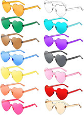 Daover 14 Paar Herz Sonnenbrille, Bunte Herzbrille Partybrille, Lustige Partybri